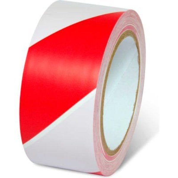 Top Tape And  Label. Global Industrial Striped Hazard Warning Tape, 2inW x 108'L, 5 Mil, Red/White, 1 Roll 670651RW